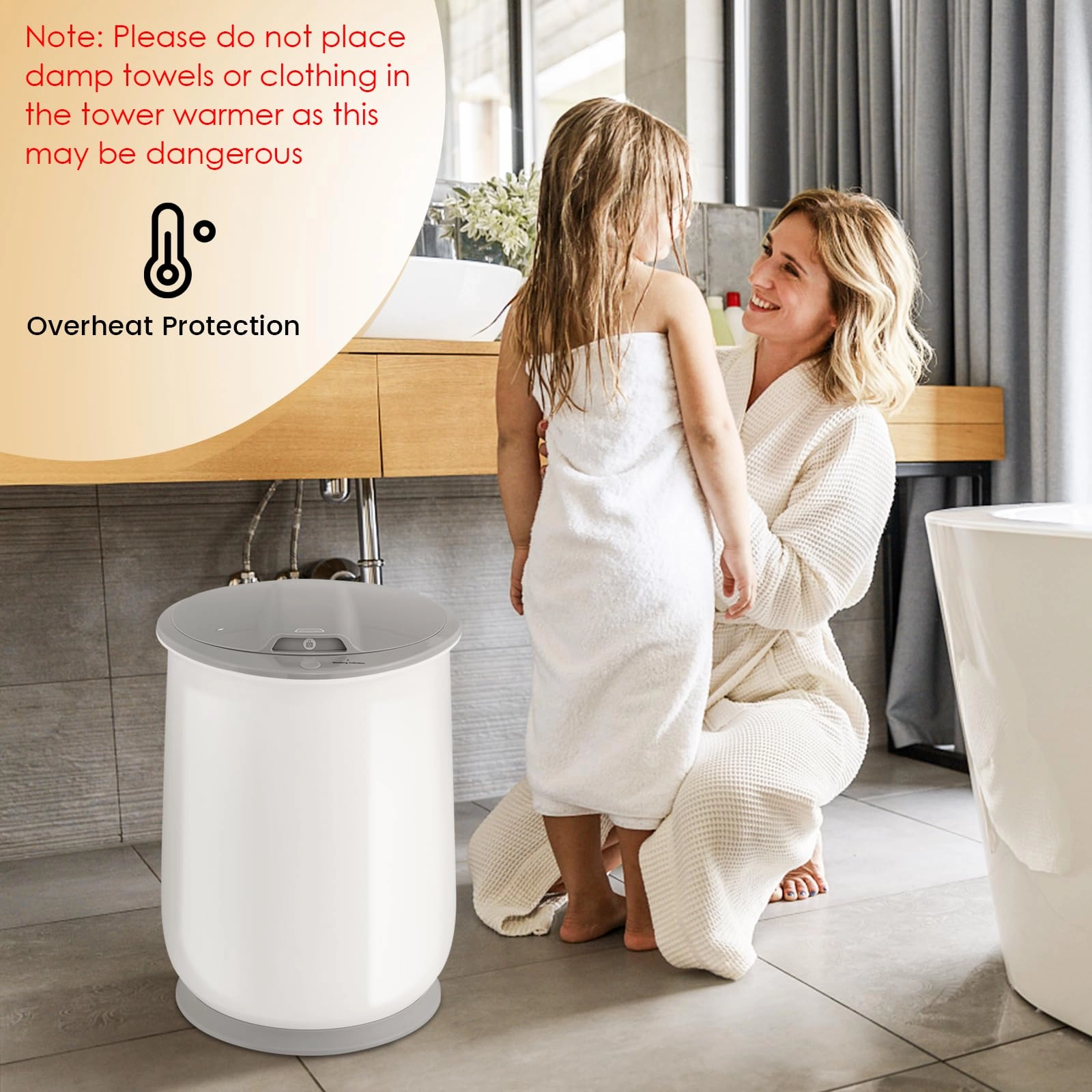 Giantex Towel Warmer Bucket - 21 L Bathroom Towel Heater