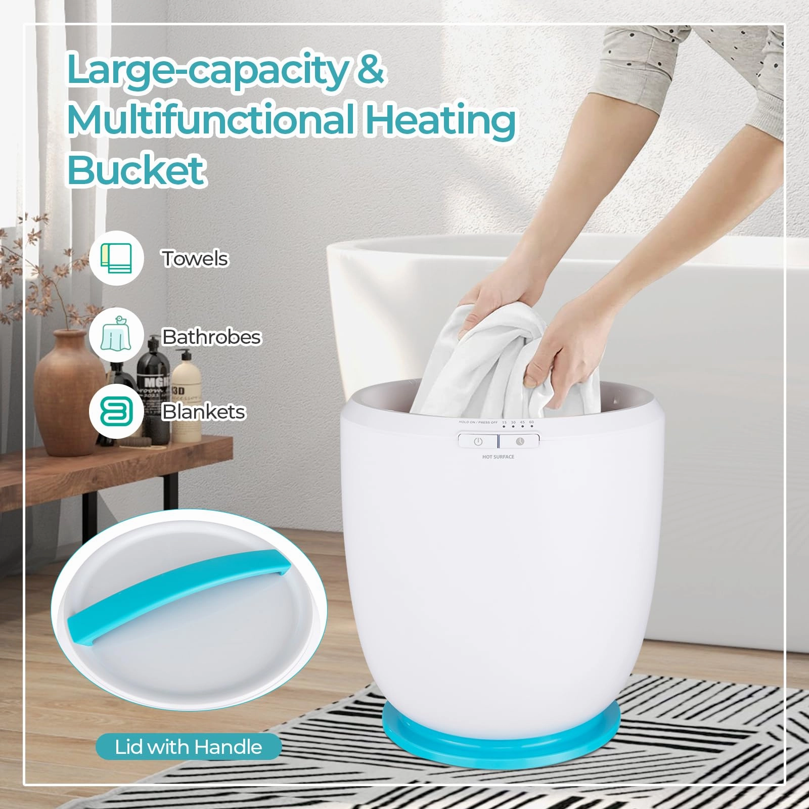 Giantex Towel Warmer Bucket - Hot Towel Warmer for Bathroom Spa