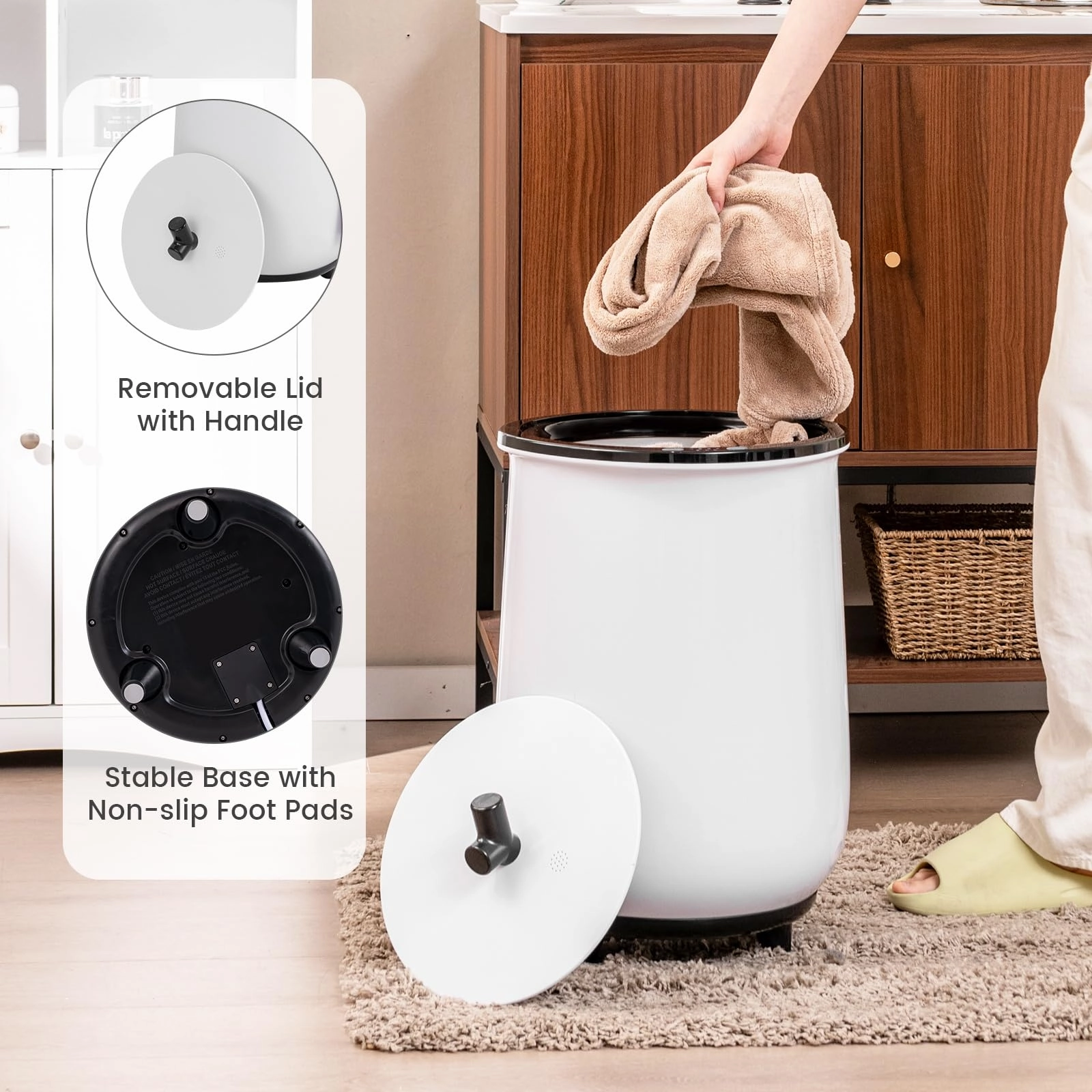 Giantex Towel Warmer for Bathroom - 23L Large Blanket Warmer with 3 Heat Settings, Built-in Timer, Auto Shut Off