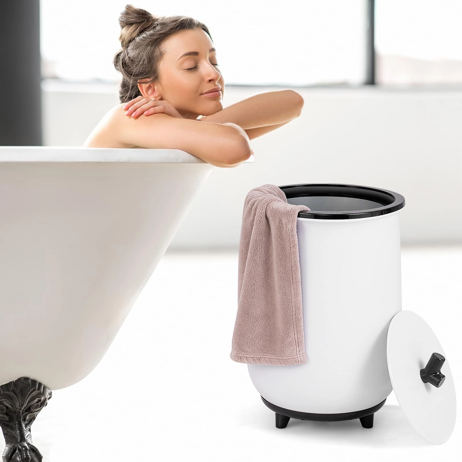 Giantex Towel Warmer for Bathroom - 23L Large Blanket Warmer with 3 Heat Settings, Built-in Timer, Auto Shut Off