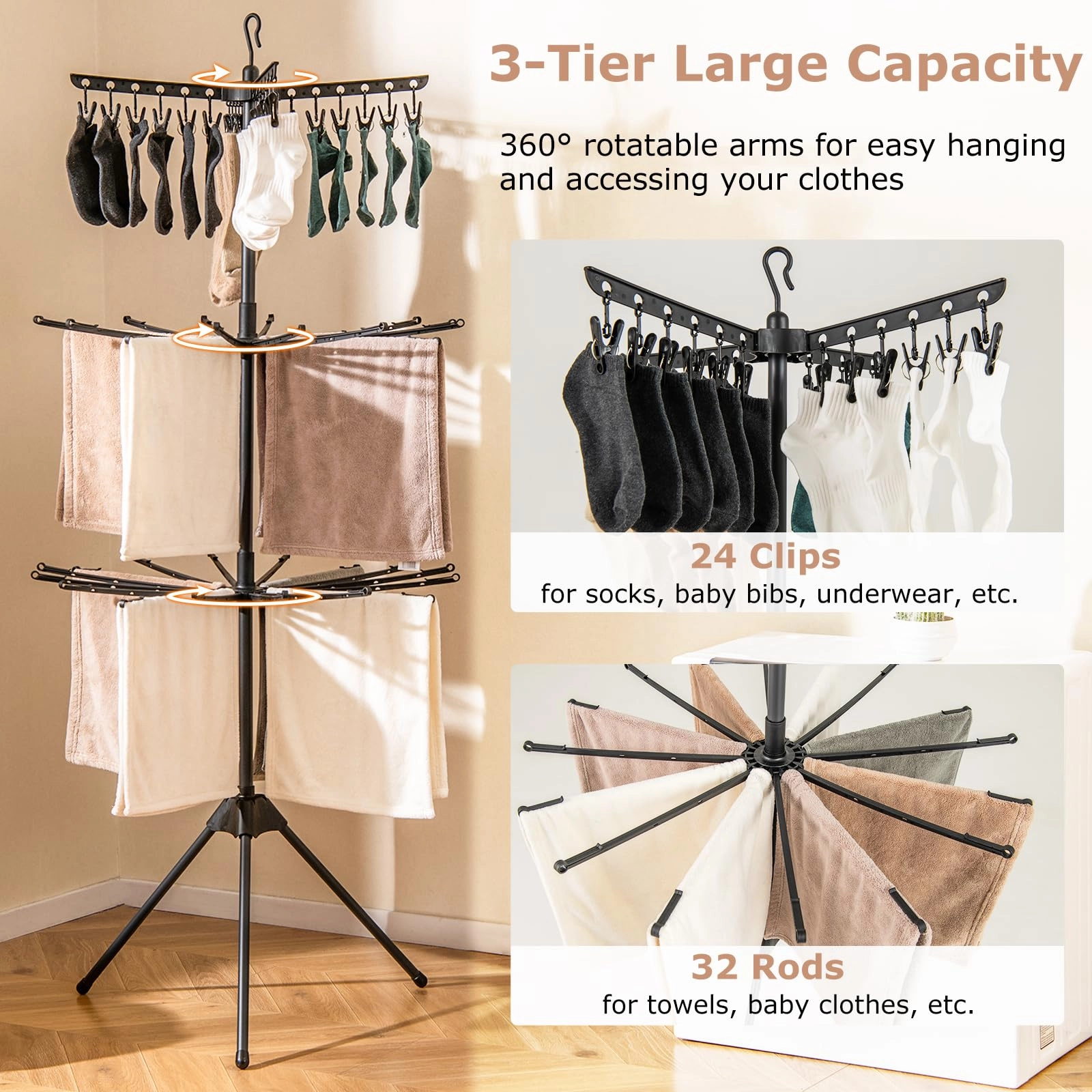 Giantex Tripod Clothes Drying Rack
