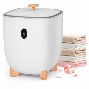 Giantex Upgraded Towel Warmer Bucket - 20L Hot Towel Bucket with PTC Air Heater for Rapid & Even Heating bathroom organizer, toilet brush holder