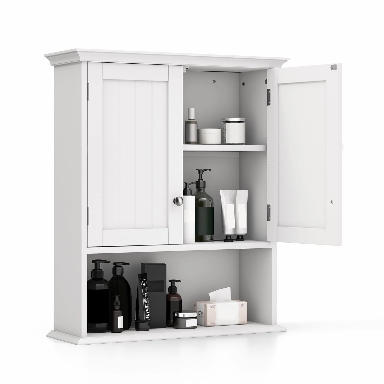 Giantex Wall Mounted Medicine Cabinets - Above Toilet Bathroom Cabinet with Adjustable Shelf bathroom organizer, toilet brush holder