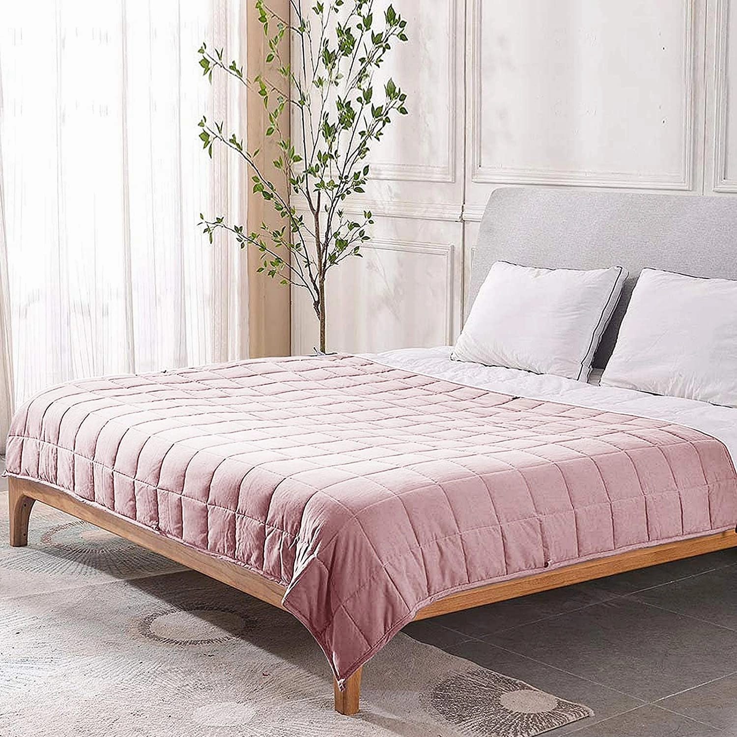 Giantex Weighted Blanket with Duvet Covers, Hot and Cold Duvet Cover Set, 60" x 80"