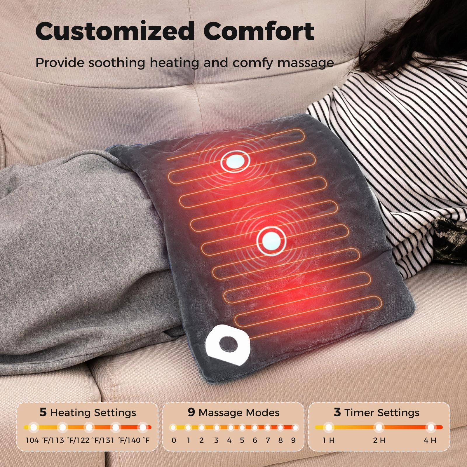 Giantex Weighted Heating Pad w/ 2 Massagers