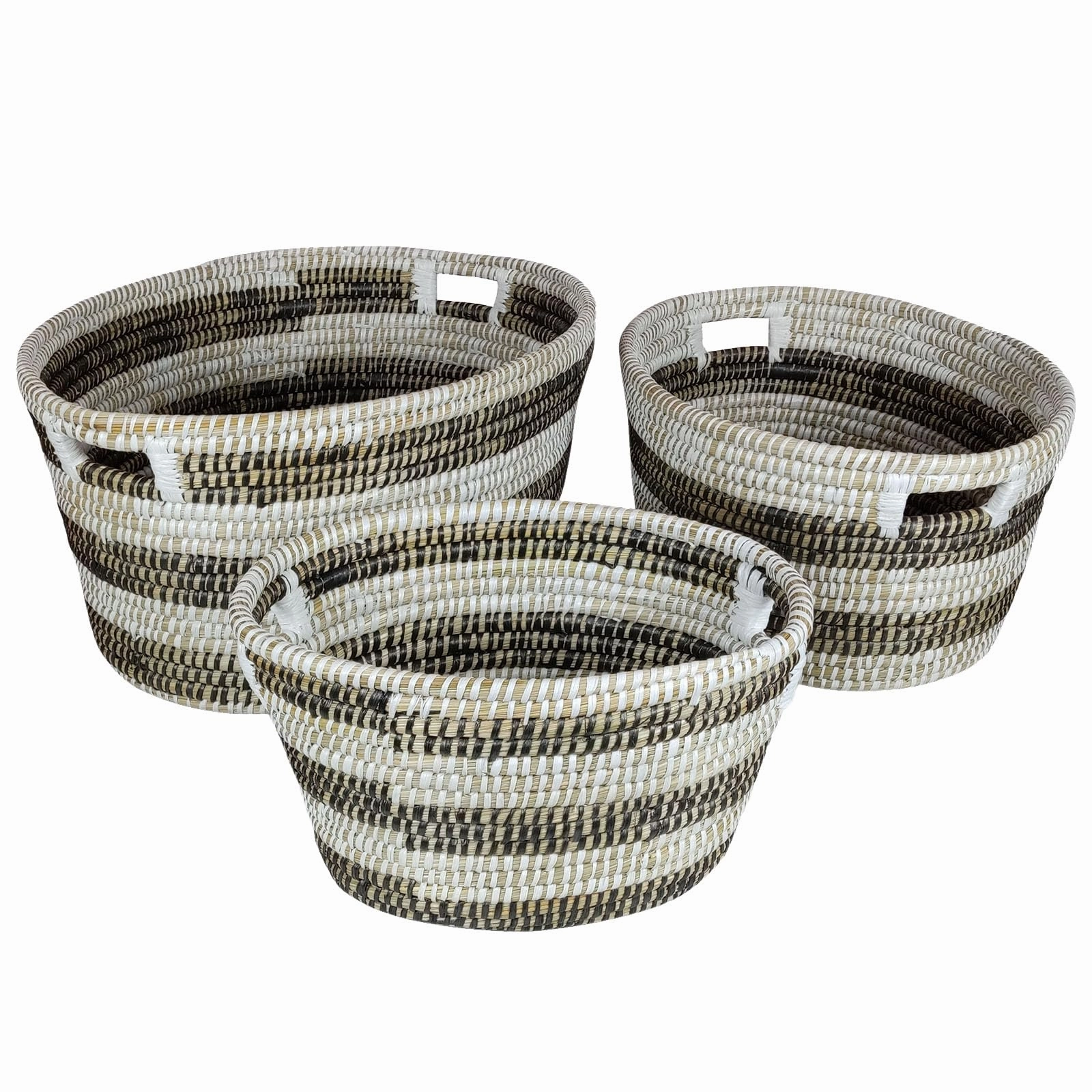 Giantex Woven Laundry Basket 24"/20"/16"- Set of 3 Stackable Storage Baskets with Handles sectional sofa, TV console