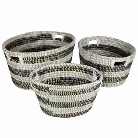 Giantex Woven Laundry Basket 24"/20"/16"- Set of 3 Stackable Storage Baskets with Handles sectional sofa, TV console