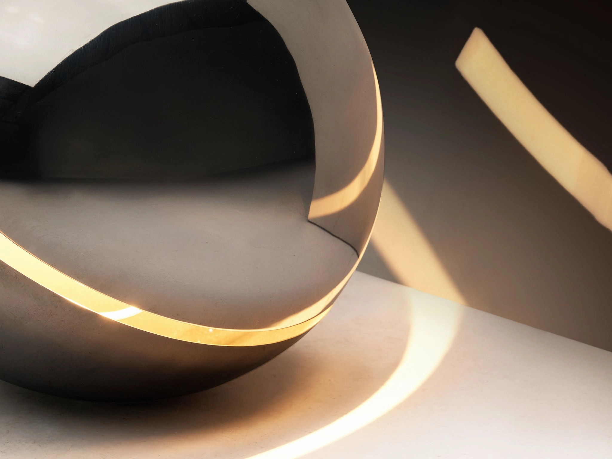 Gigi Capriolo for Complemento Idea 'Glob' Lamp in Stainless Steel