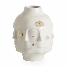 Gilded Porcelain Face Vase L | Jonathan Adler Dora Maar Vase,Glass Vase