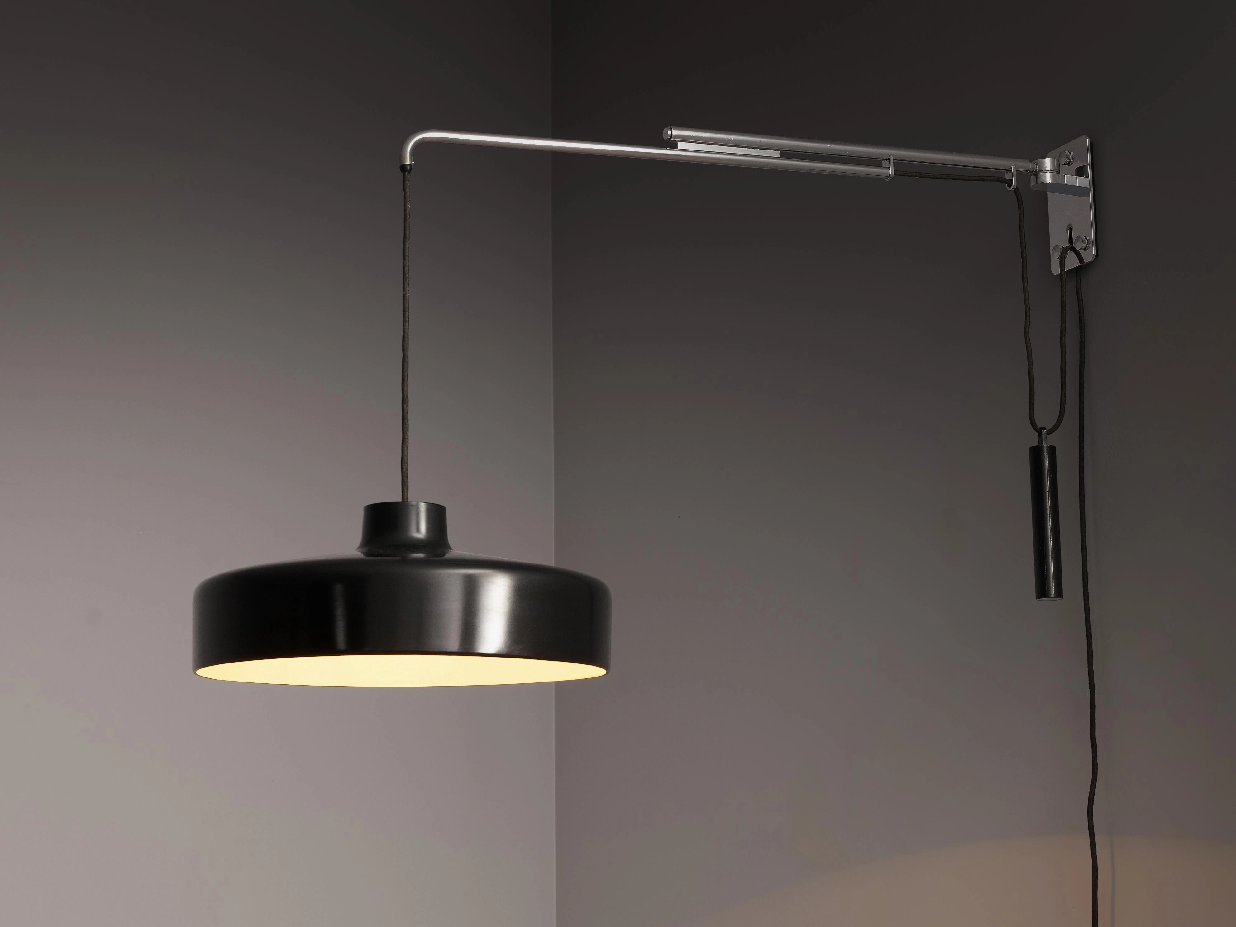 Gino Sarfatti for Arteluce '194N' Wall Light with Black Shade Knife Set,Kitchen Knives