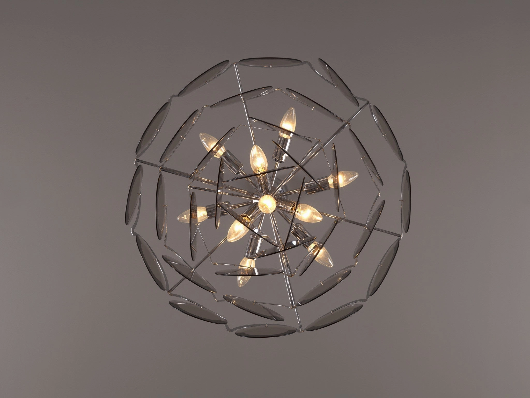 Gino Vistosi for Vistosi Chandelier in Chrome and Murano Glass