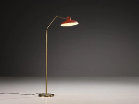 Gio Ponti for Fontana Arte Parco dei Principi Floor Lamp with Red Shade Knife Set,Kitchen Knives