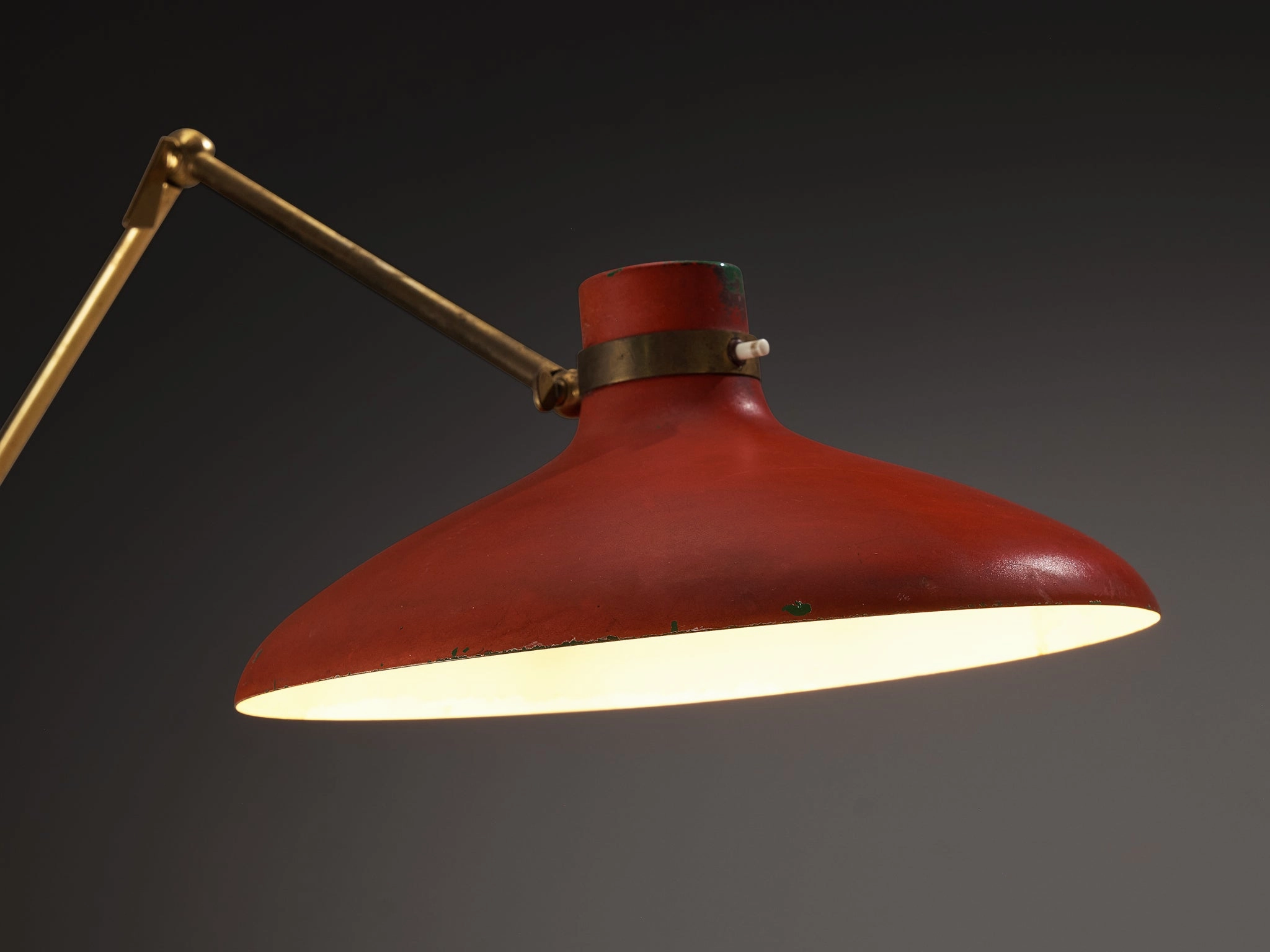 Gio Ponti for Fontana Arte Parco dei Principi Floor Lamp with Red Shade