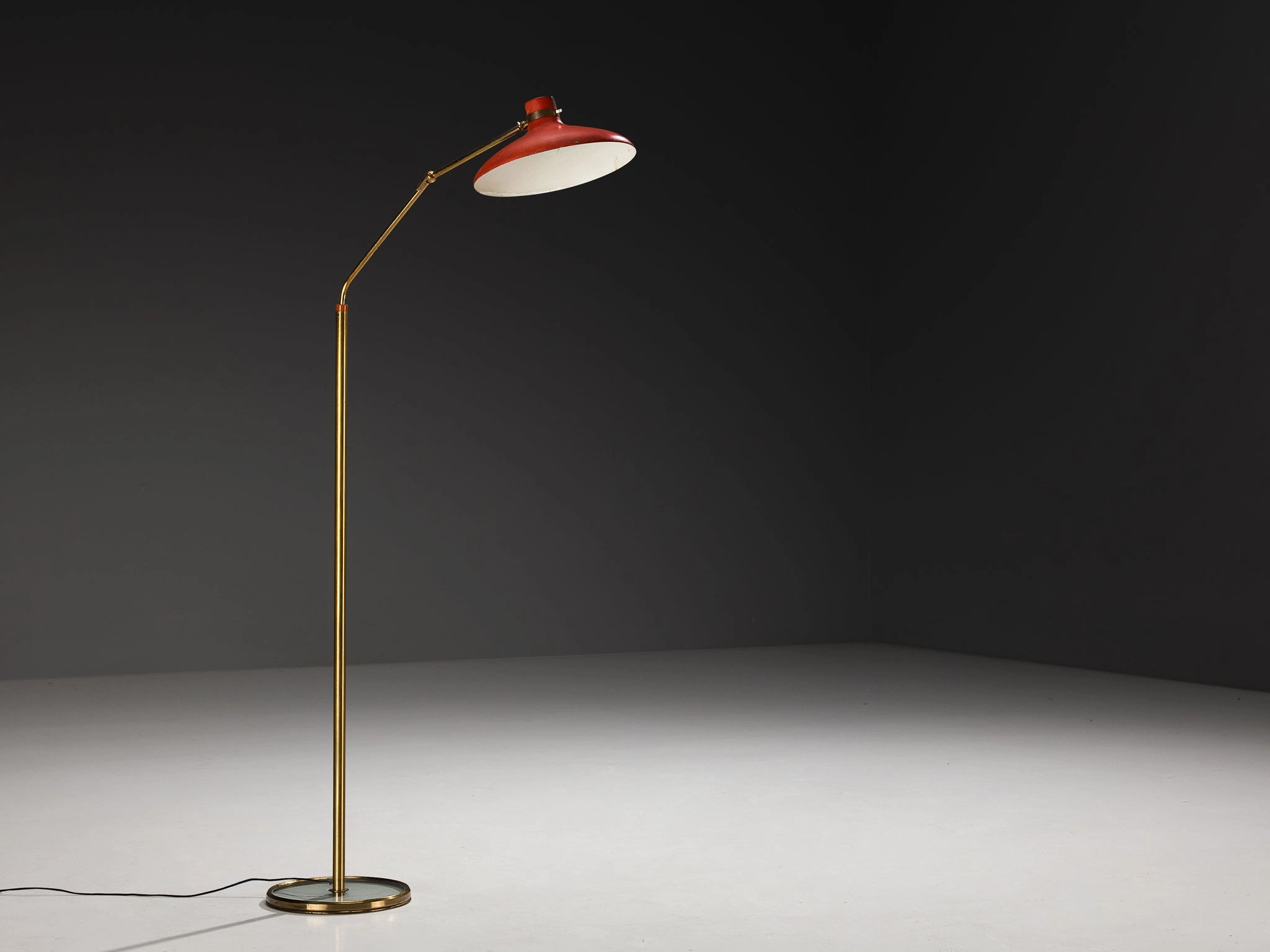 Gio Ponti for Fontana Arte Parco dei Principi Floor Lamp with Red Shade