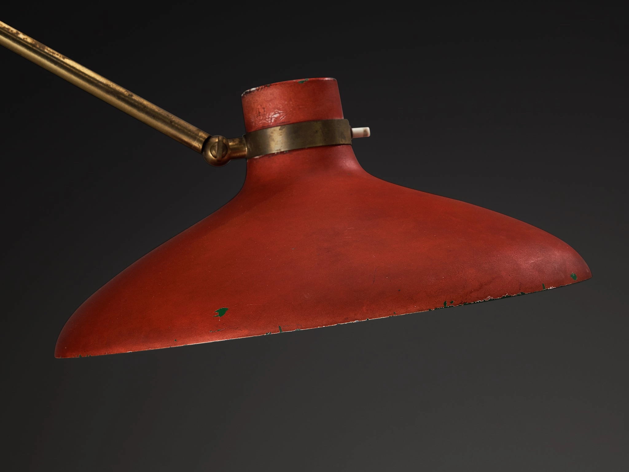 Gio Ponti for Fontana Arte Parco dei Principi Floor Lamp with Red Shade