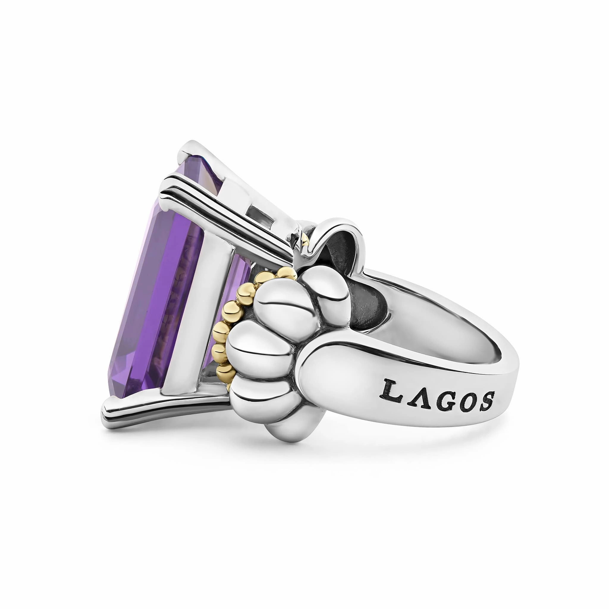 Glacier Extra Large Emerald-Cut Amethyst Ring