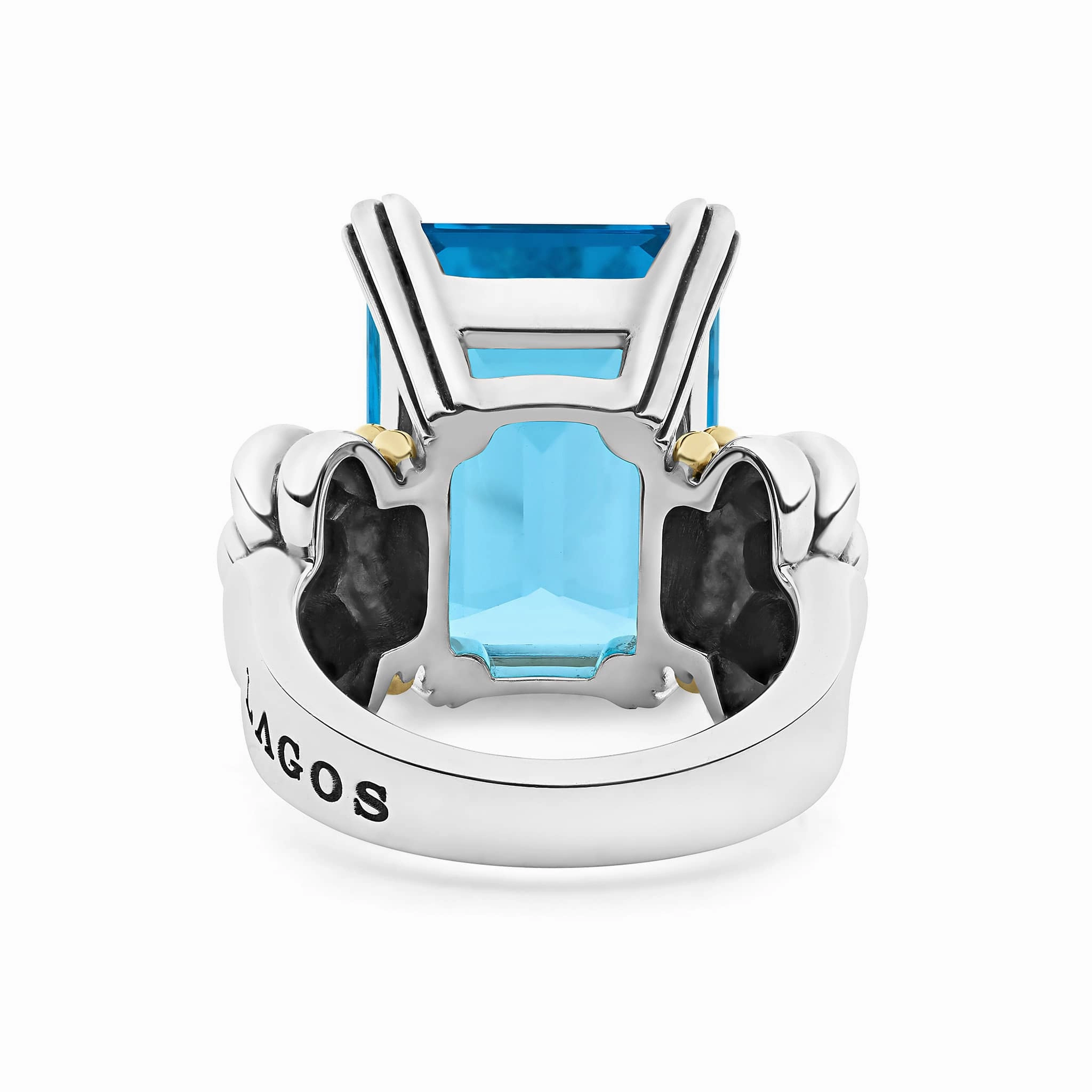 Glacier Extra Large Emerald-Cut Swiss Blue Topaz Ring