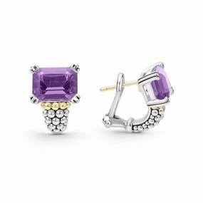 Glacier Large Amethyst Huggie Earrings