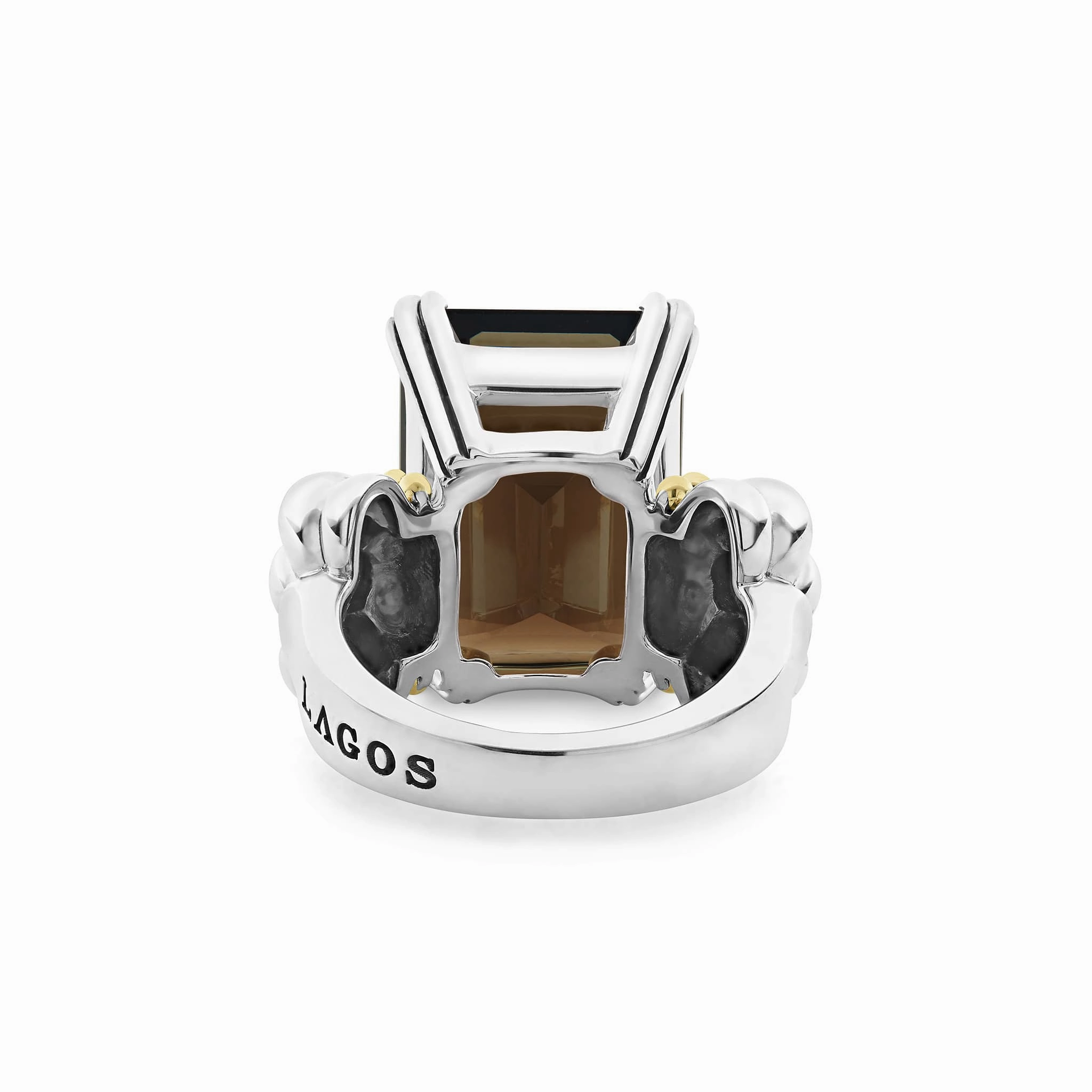 Glacier Large Emerald-Cut Smokey Quartz Ring