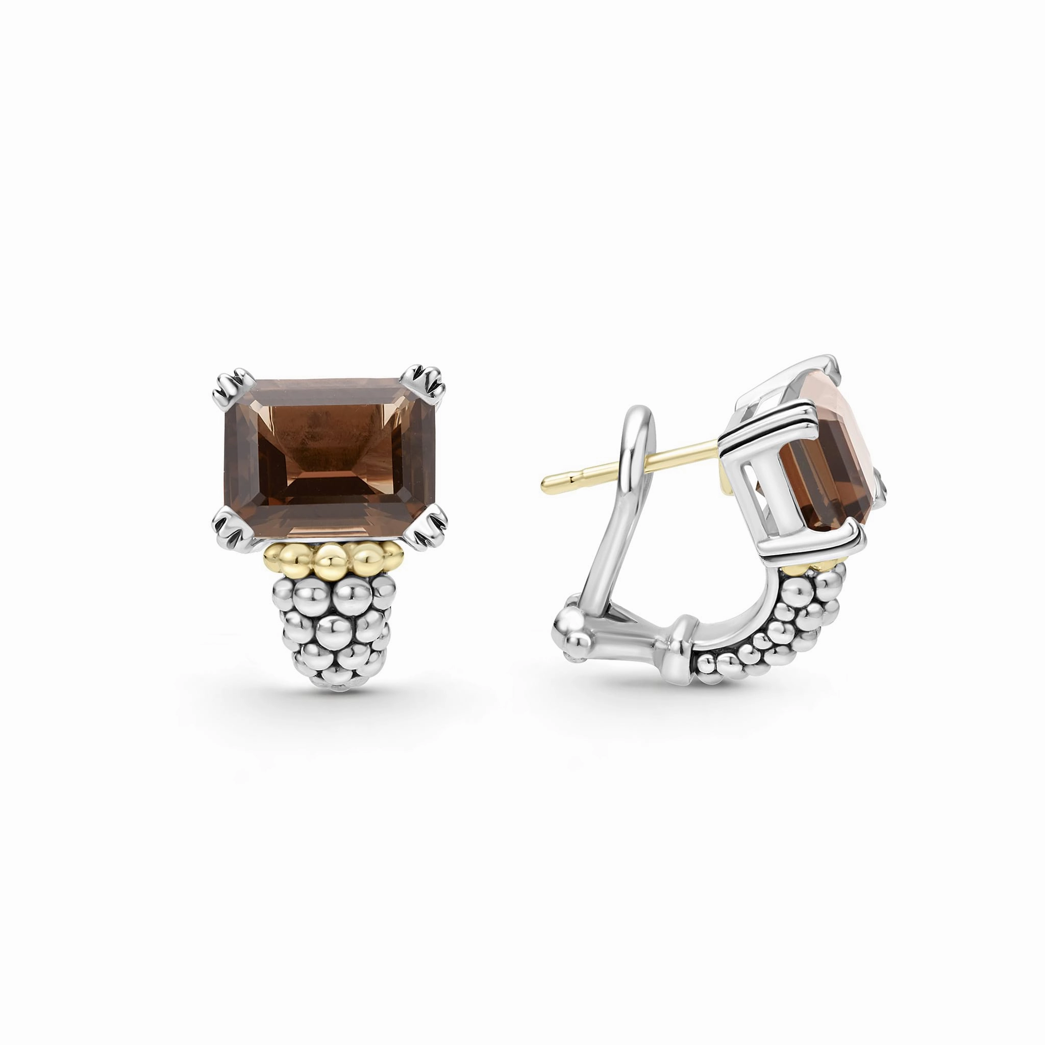 Glacier Large Smokey Quartz Huggie Earrings