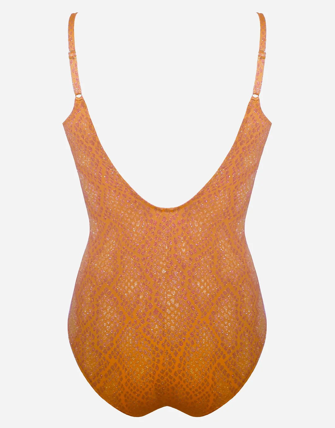 Glance Ruched Underwired Swimsuit - Metallic Apricot