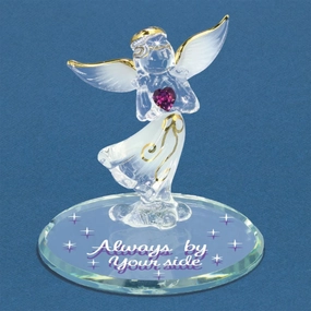 Glass Baron Always by Your Side Angel Glass Figurine Decorative Mirror,Home Decor Mirror