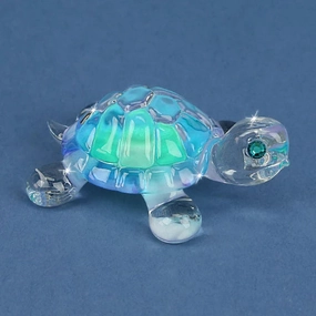 Glass Baron Blue Turtle Figurine Decorative Mirror,Home Decor Mirror