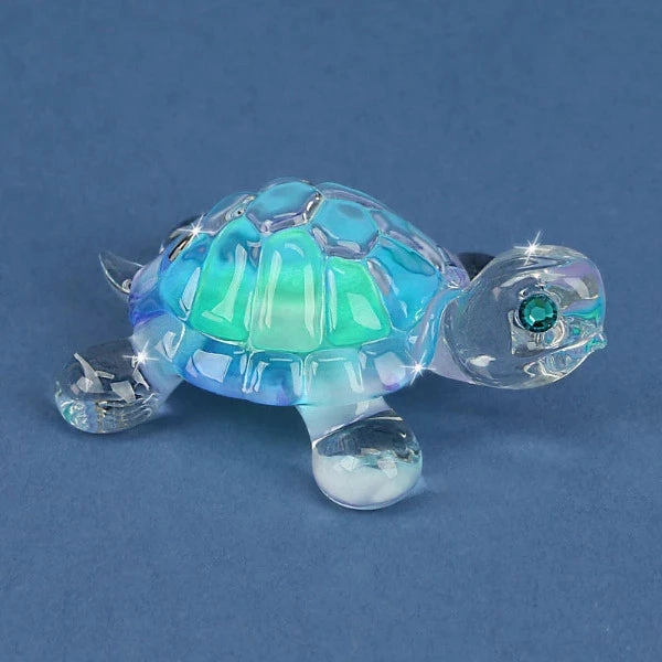 Glass Baron Blue Turtle Figurine Decorative Mirror,Home Decor Mirror