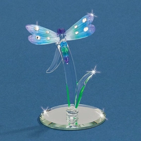Glass Baron Dragonfly Glass Figurine Decorative Mirror,Home Decor Mirror