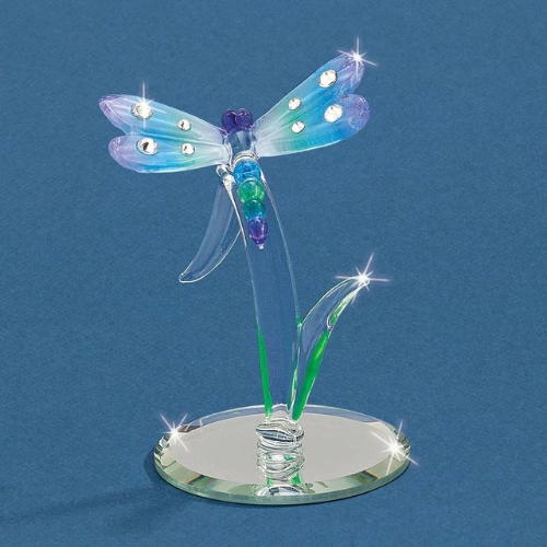 Glass Baron Dragonfly Glass Figurine Decorative Mirror,Home Decor Mirror