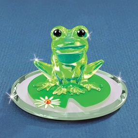Glass Baron Lily Pad Hopper Frog Decorative Mirror,Home Decor Mirror