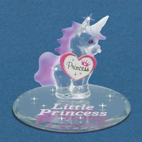 Glass Baron Little Princess Unicorn Glass Figurine Decorative Mirror,Home Decor Mirror