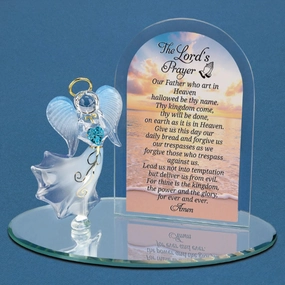 Glass Baron Lord's Prayer Glass Figurine Decorative Mirror,Home Decor Mirror