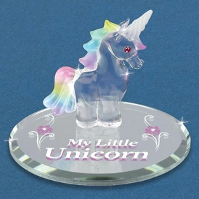 Glass Baron My Little Unicorn Glass Figurine Decorative Mirror,Home Decor Mirror