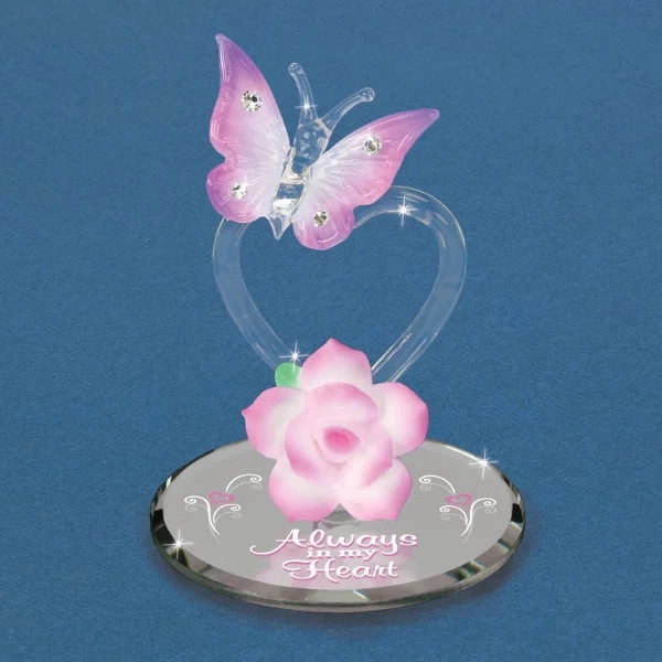 Glass Baron "Always in My Heart" Butterfly Figurine Decorative Mirror,Home Decor Mirror
