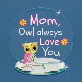 Glass Baron "Mom, Owl Always Love You" Figurine Decorative Mirror,Home Decor Mirror
