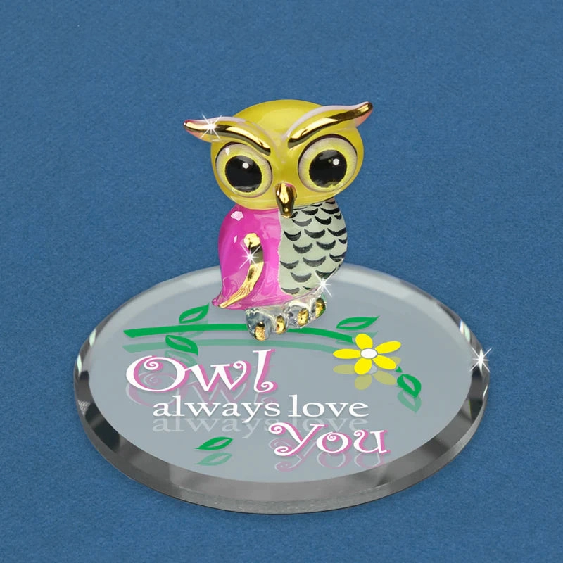 Glass Baron "Owl Always Love You" Decorative Mirror,Home Decor Mirror