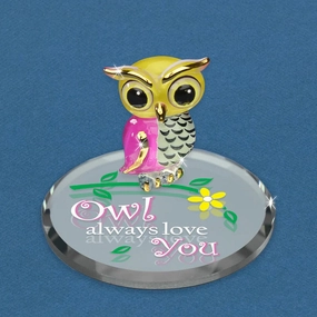 Glass Baron "Owl Always Love You" Decorative Mirror,Home Decor Mirror