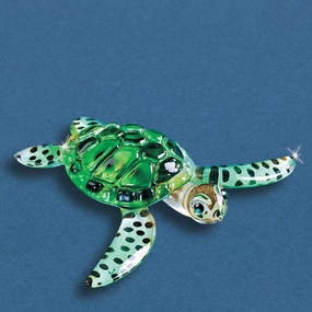 Glass Baron Small Sea Turtle Glass Figurine Decorative Mirror,Home Decor Mirror
