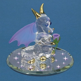 Glass Baron Sniffy the Dragon Glass Figurine Decorative Mirror,Home Decor Mirror
