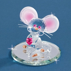 Glass Baron Too Cute Mouse Glass Figurine Decorative Mirror,Home Decor Mirror