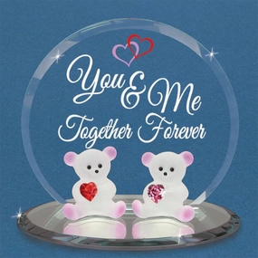 Glass Baron You & Me Together Forever Bears Glass Figurine Decorative Mirror,Home Decor Mirror