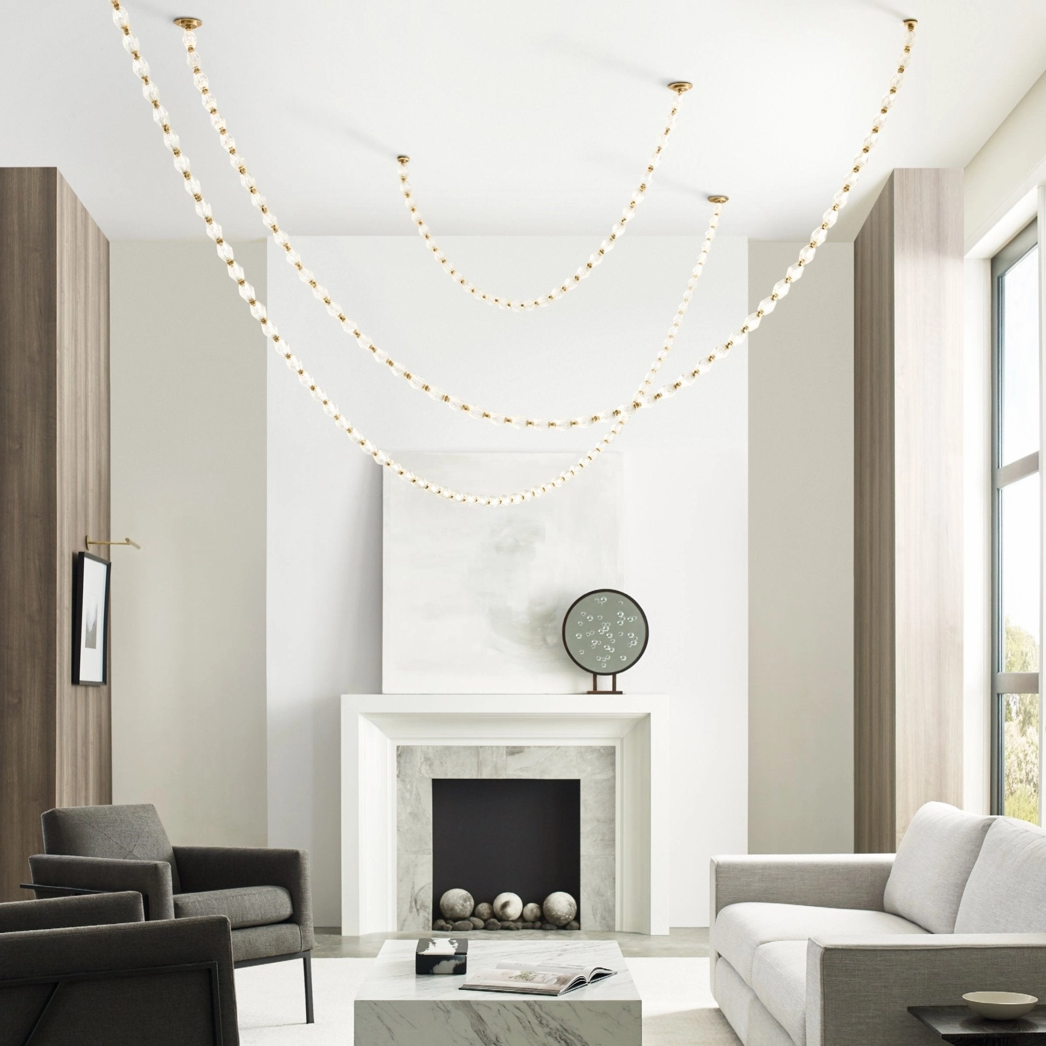 Glass Chain Chandelier