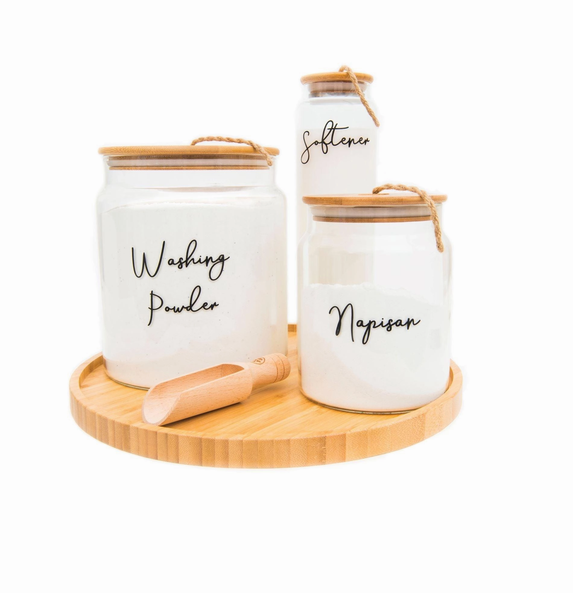 Glass Jar with Bamboo and Twine Lid - 4L