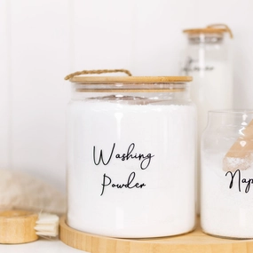 Glass Jar with Bamboo and Twine Lid - 4L Figurines,Decorative Ornaments