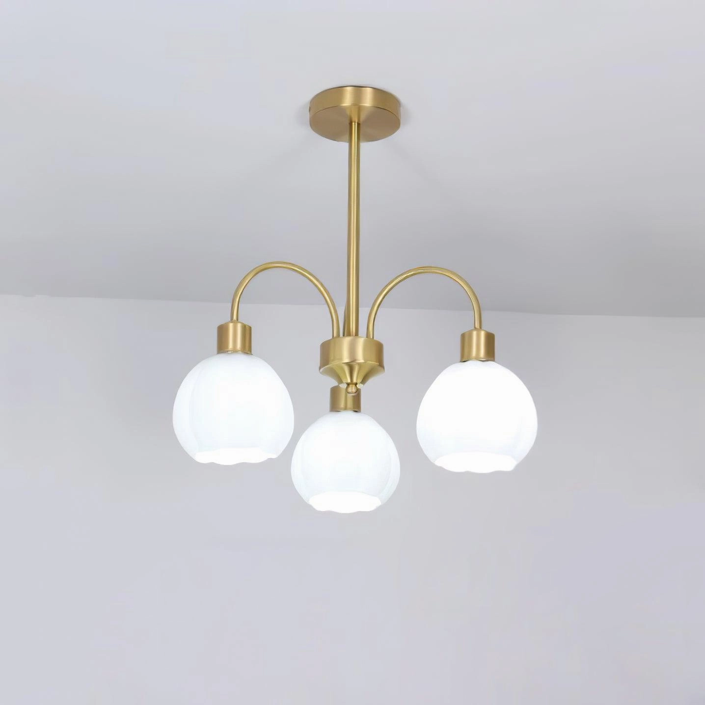 Glass Pumpkin Gold Chandelier