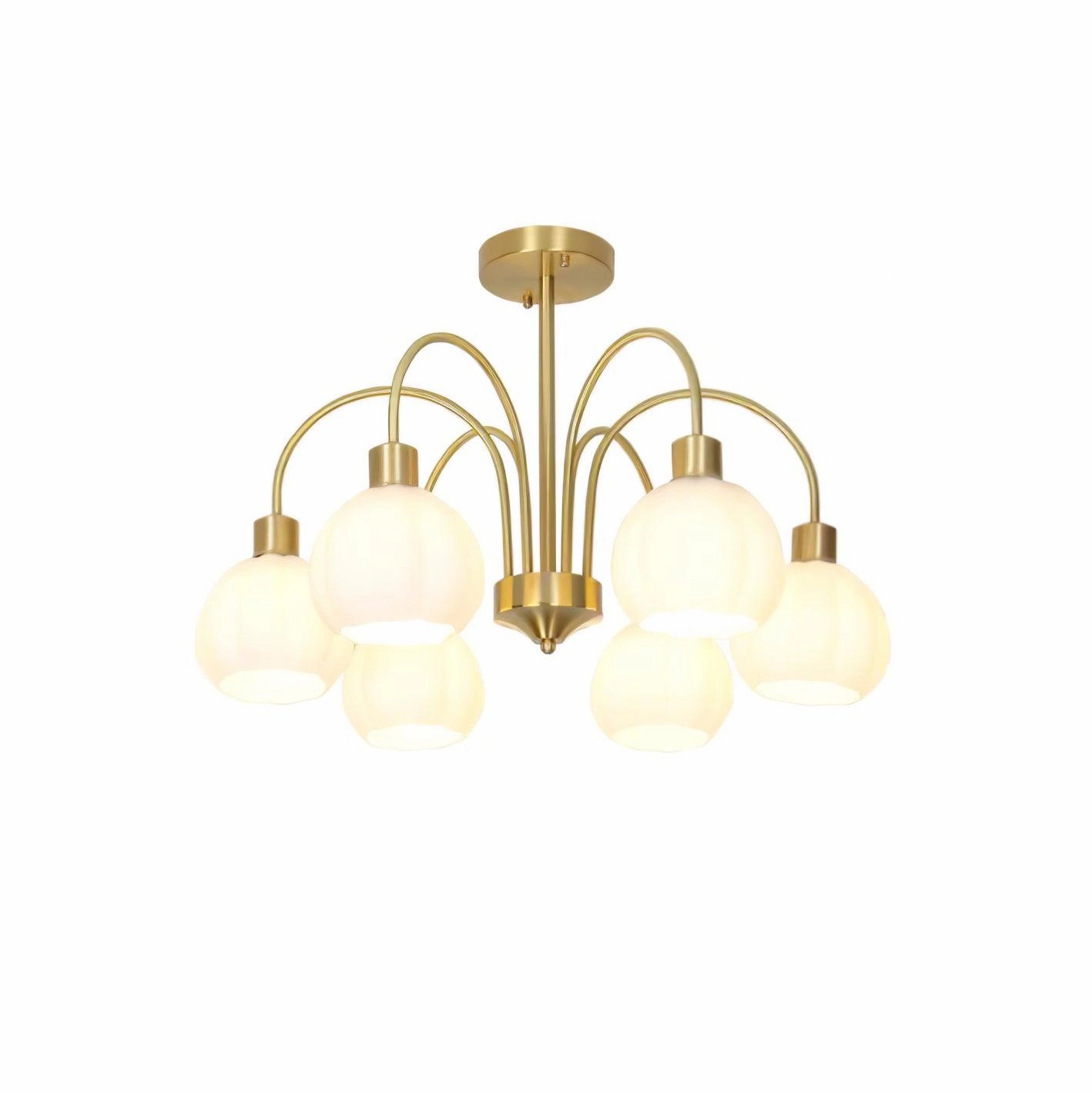 Glass Pumpkin Gold Chandelier
