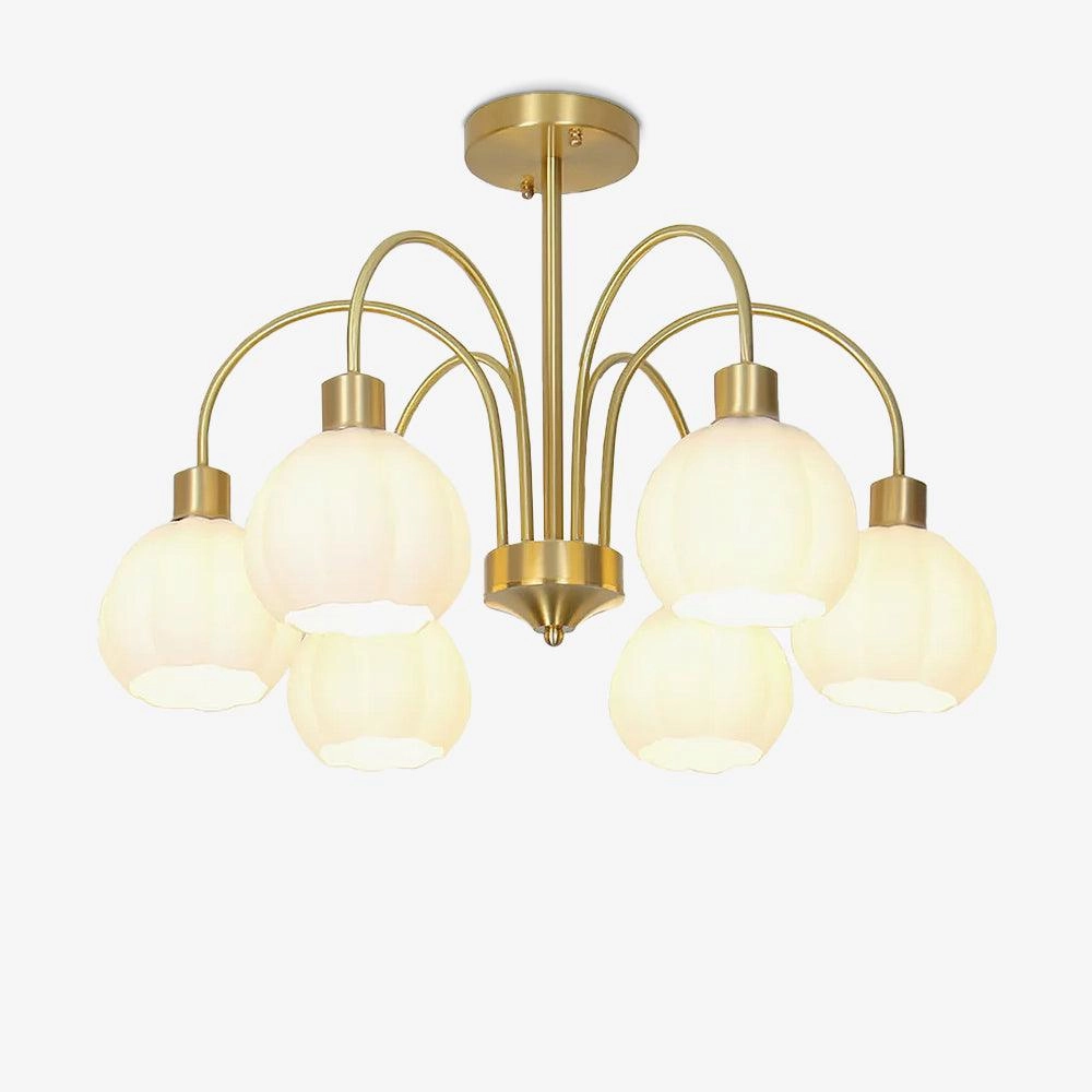 Glass Pumpkin Gold Chandelier