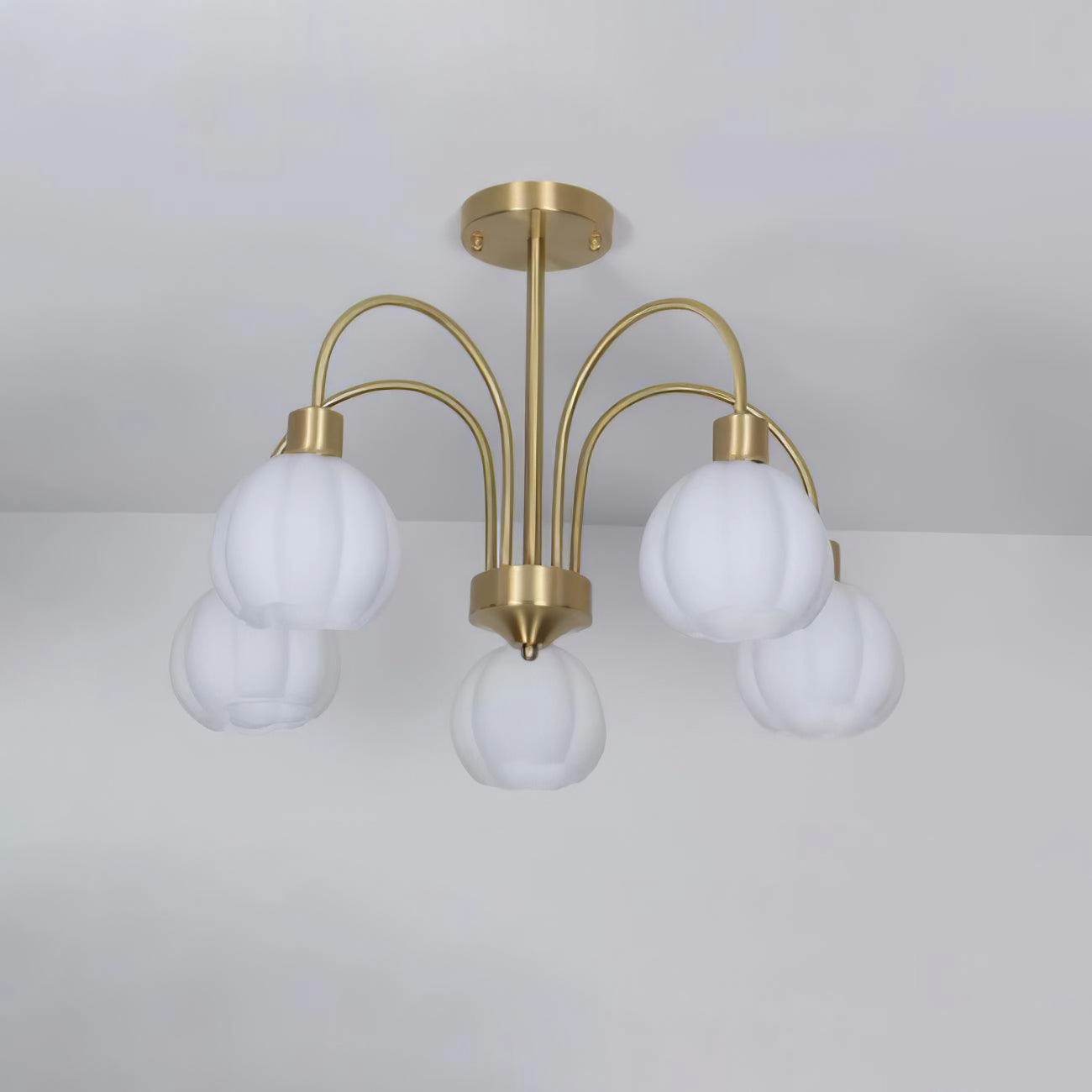 Glass Pumpkin Gold Chandelier