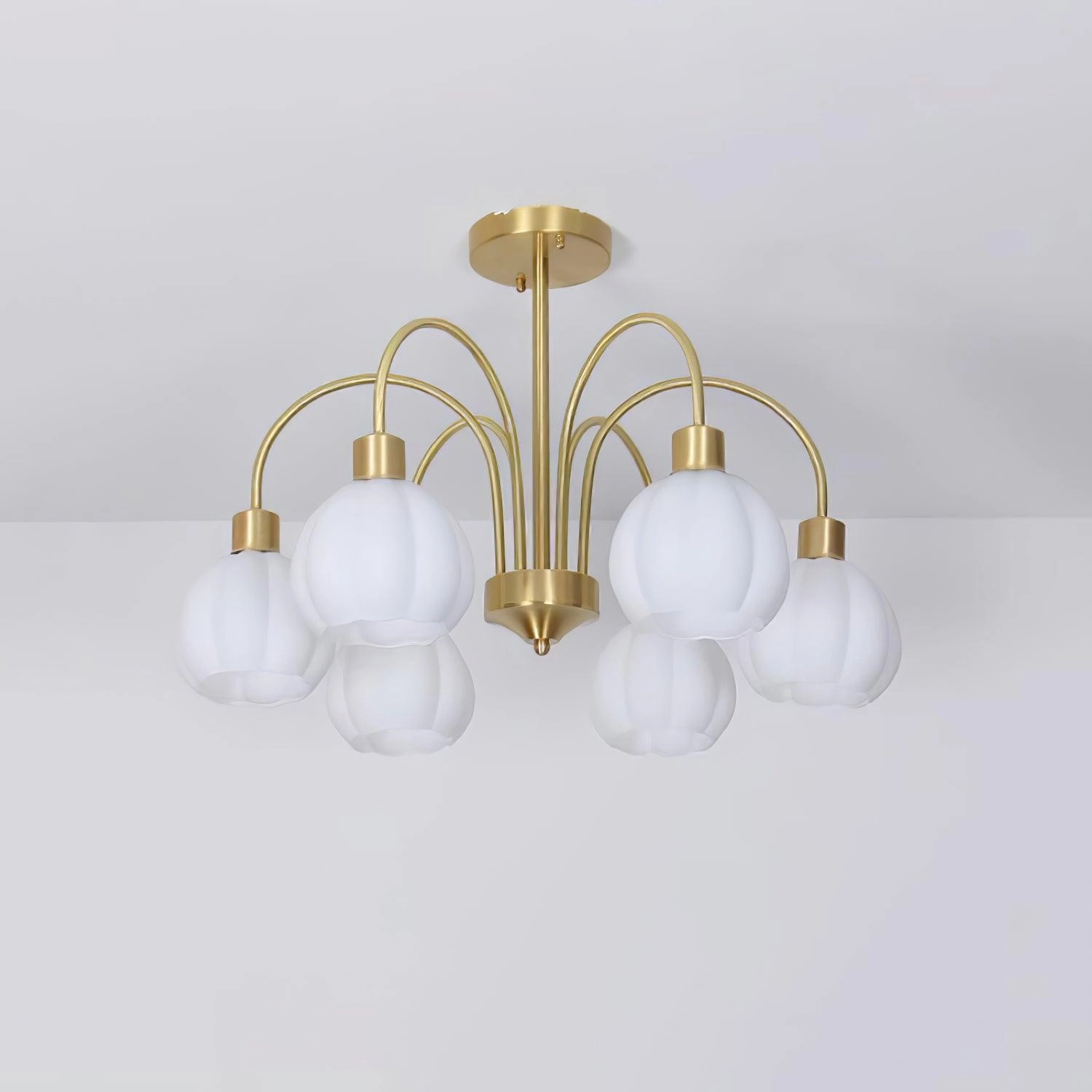 Glass Pumpkin Gold Chandelier